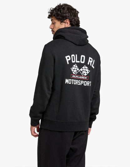 Polerón con capucha estampado negro