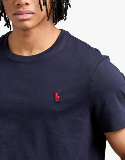 Polera cuello redondo corte slim azul tinta
