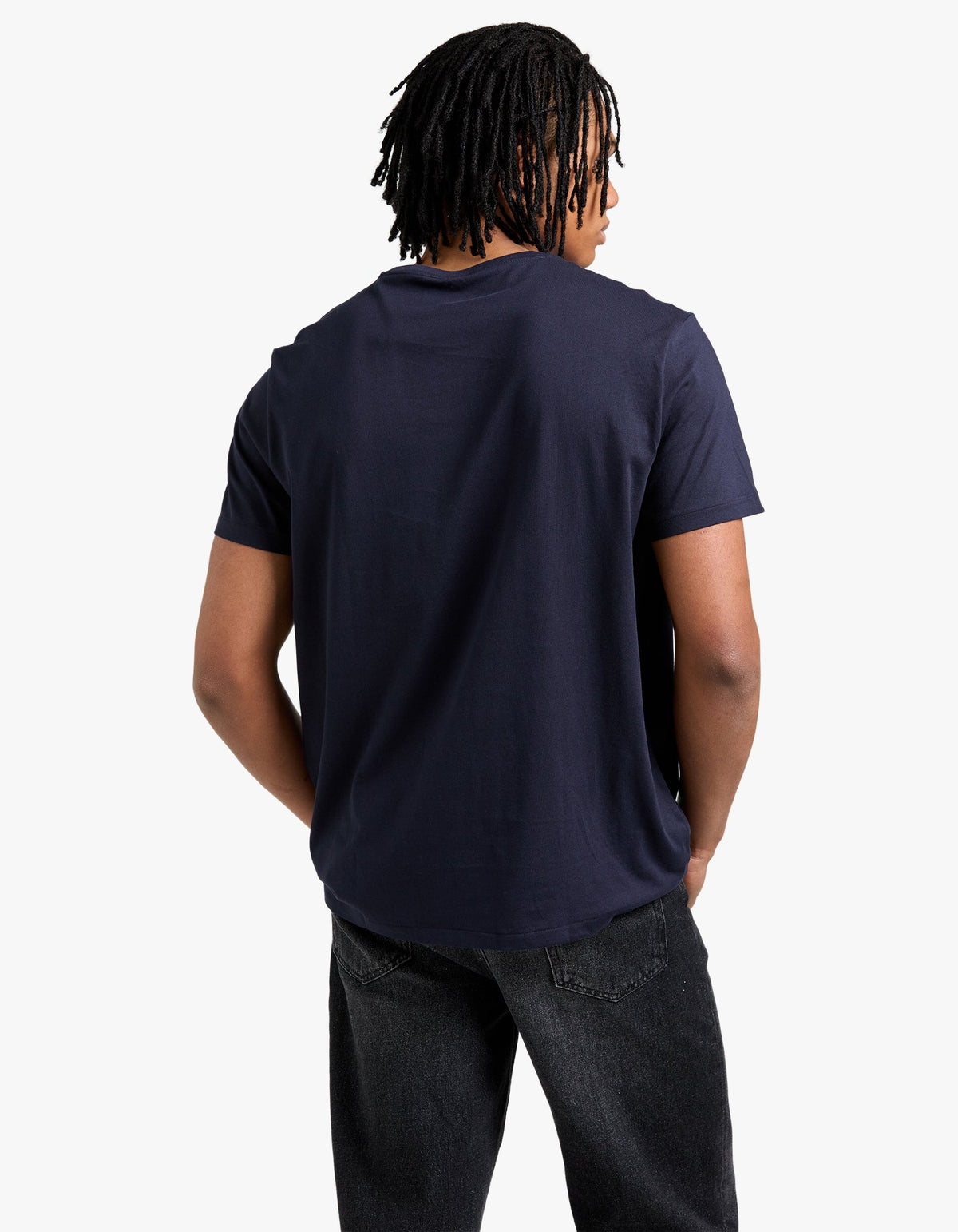 Polera cuello redondo corte slim azul tinta