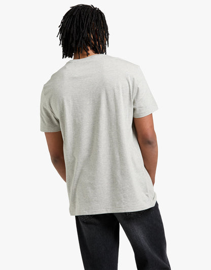 Polera cuello redondo corte slim gris jaspeado