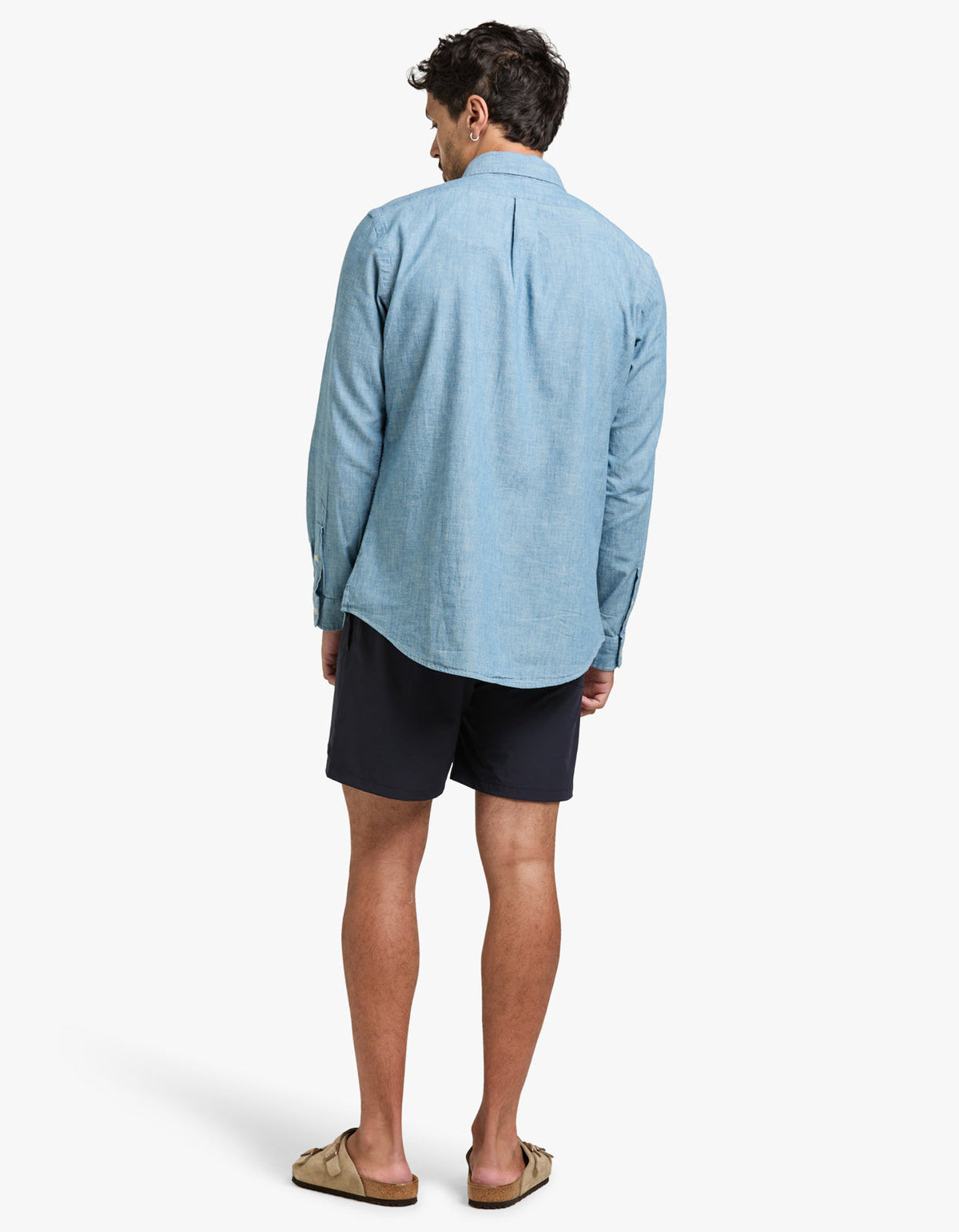 Camisa de chambray celeste
