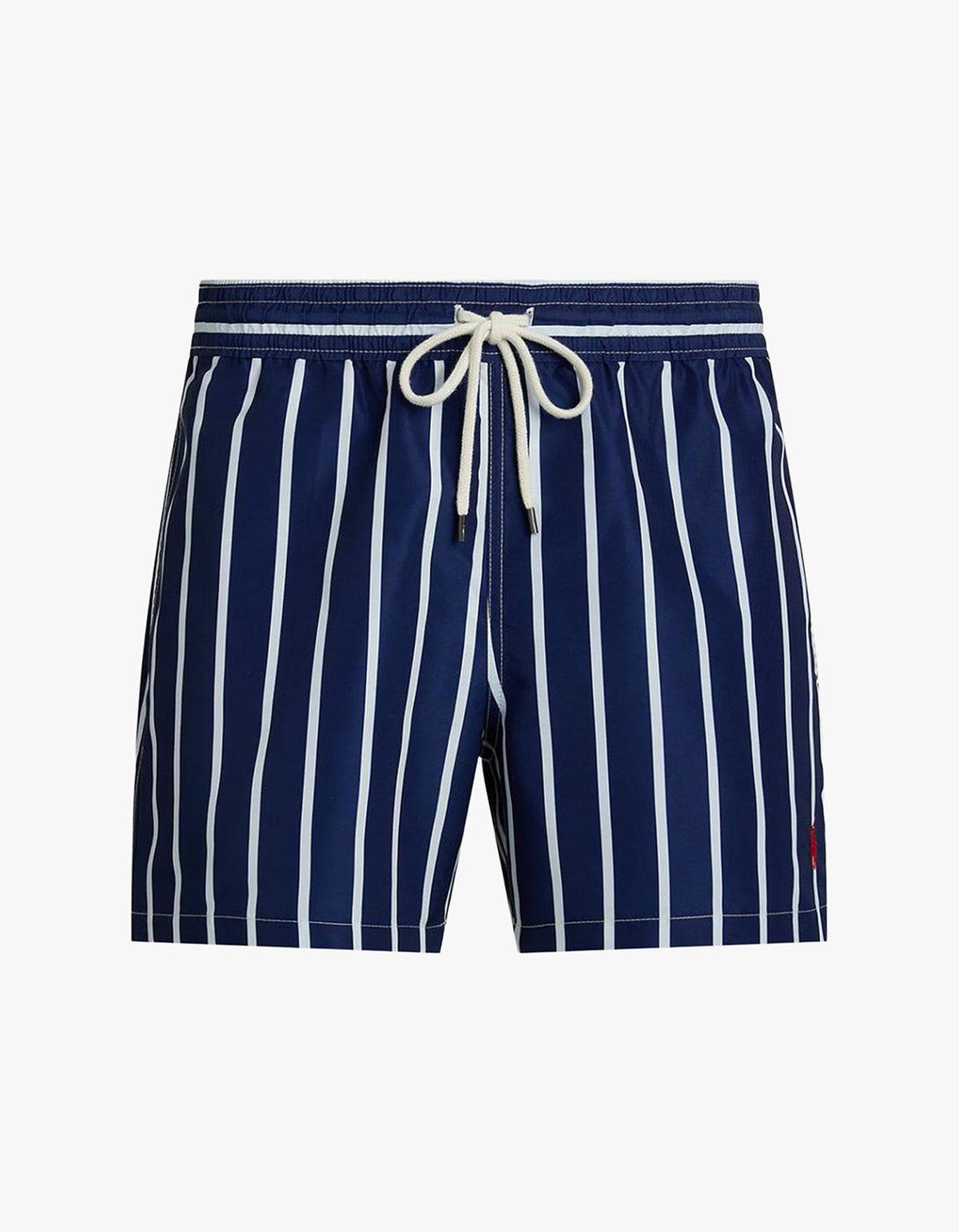 Short de baño corte slim a rayas azul marino