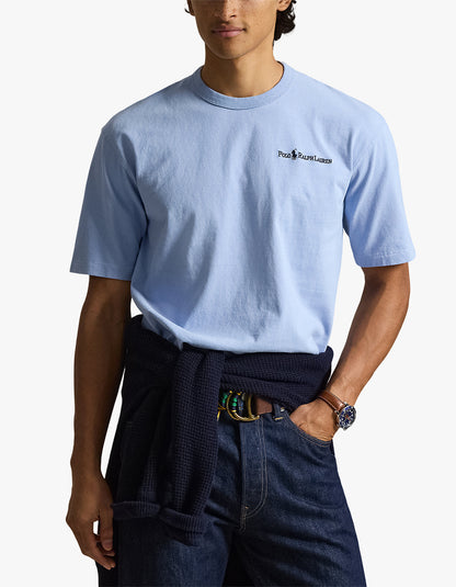 Polera de algodón corte holgado celeste