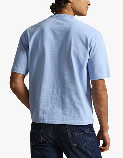 Polera de algodón corte holgado celeste