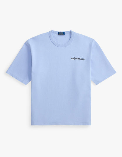Polera de algodón corte holgado celeste