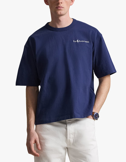 Polera de algodón corte holgado azul cobalto
