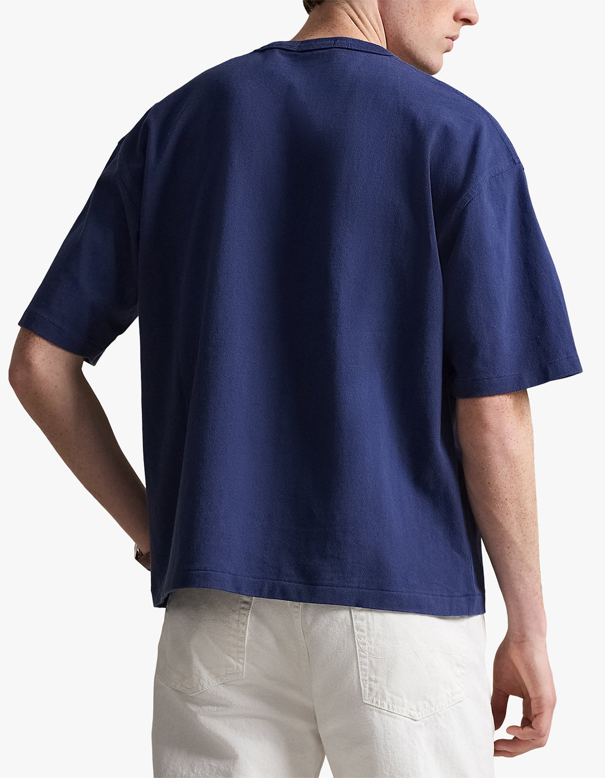 Polera de algodón corte holgado azul cobalto