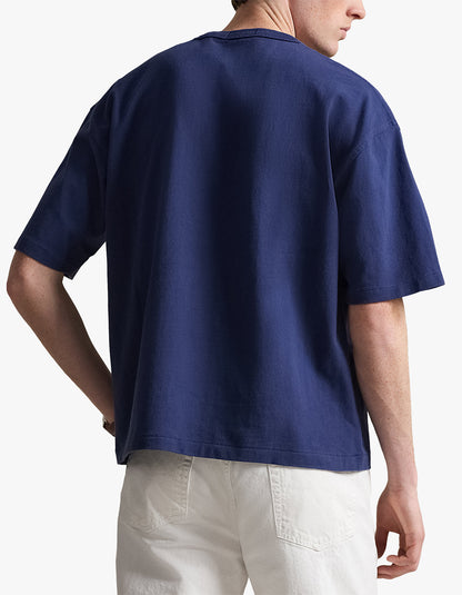 Polera de algodón corte holgado azul cobalto