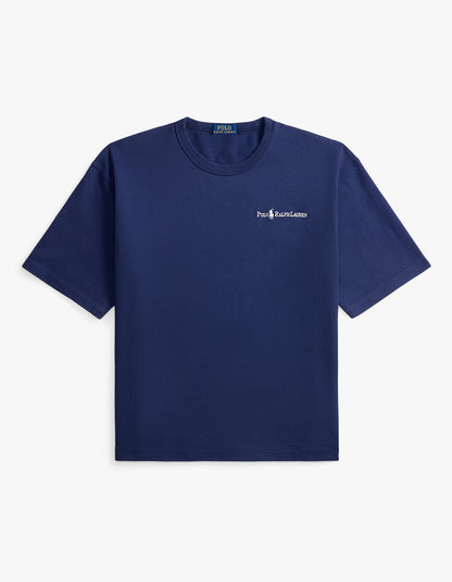 Polera de algodón corte holgado azul cobalto
