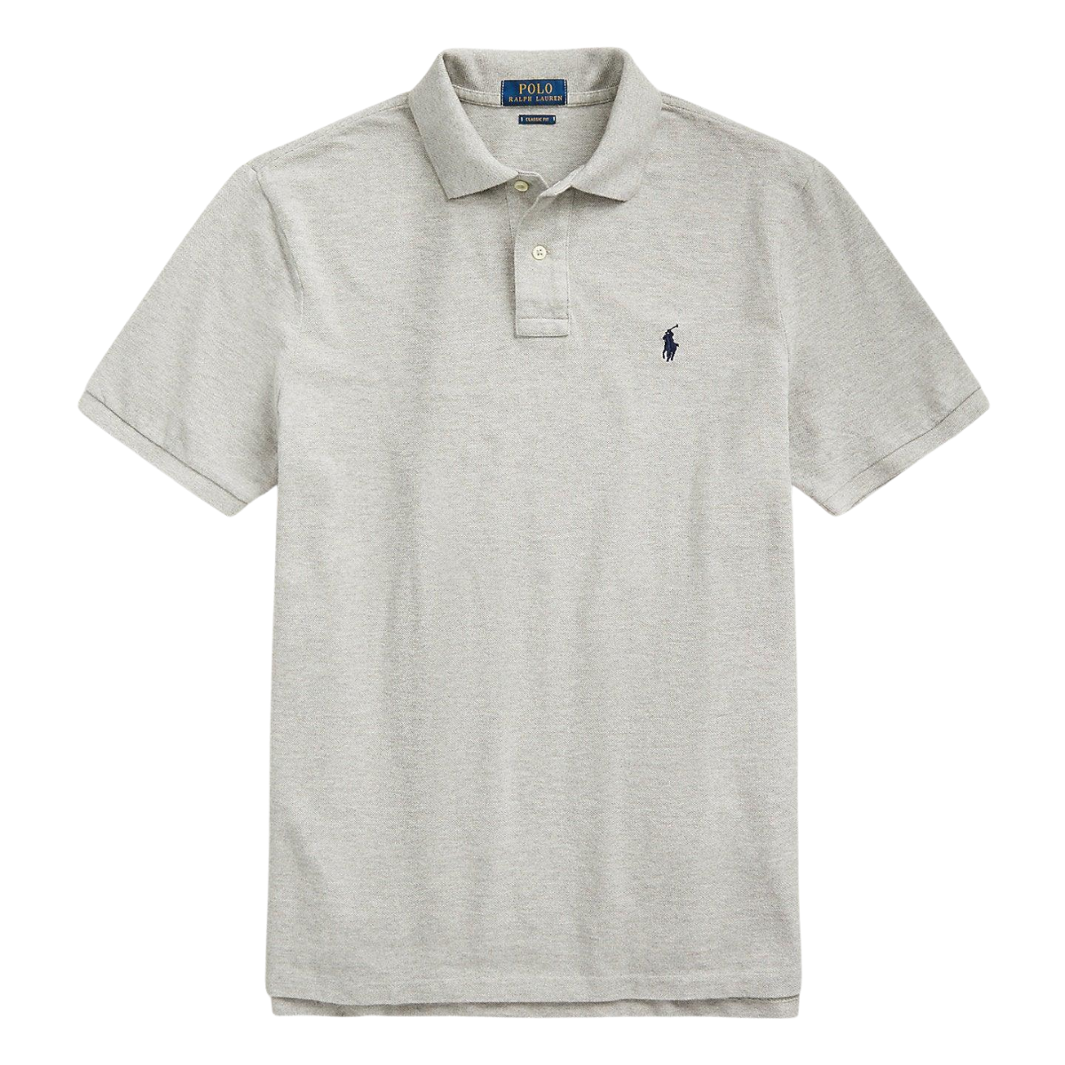 Polo de piqué gris claro