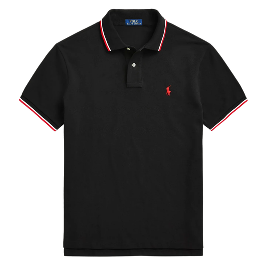 Polo de piqué premium negro