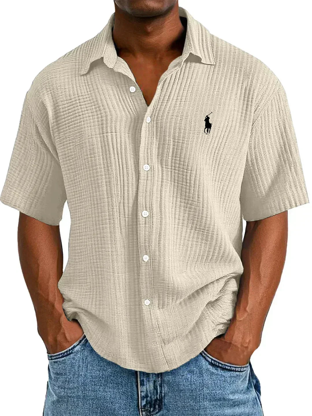Camisa Oxford manga corta