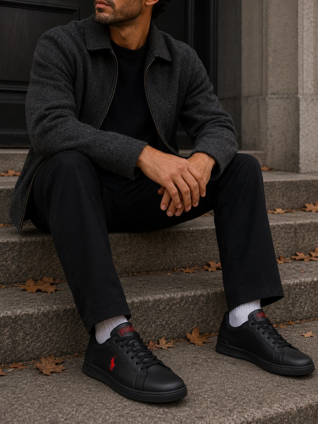 Zapatillas de gamuza negras