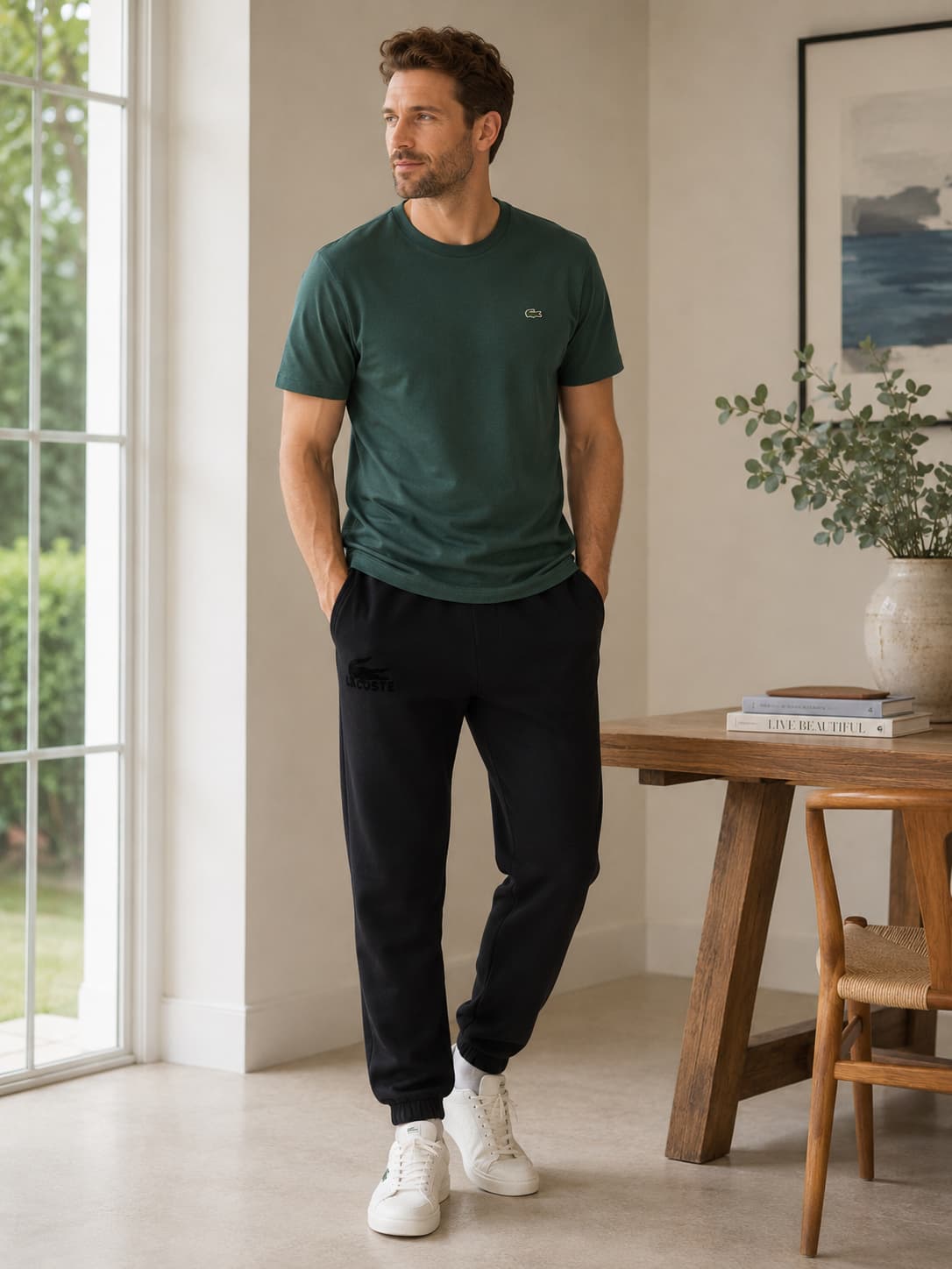Pantalón jogger de polar negro