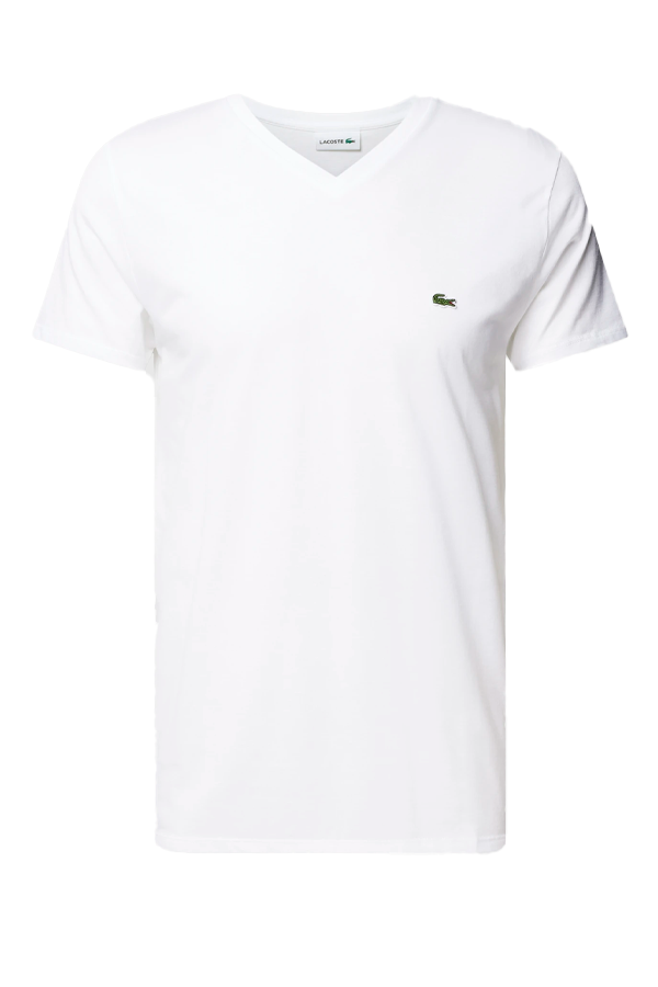 Polera cuello en V blanca
