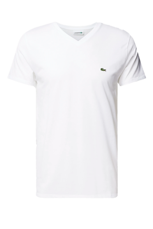 Polera cuello en V blanca