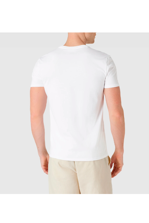 Polera cuello en V blanca