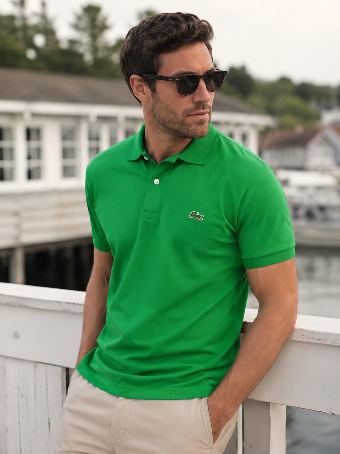 Polo de piqué clásico verde
