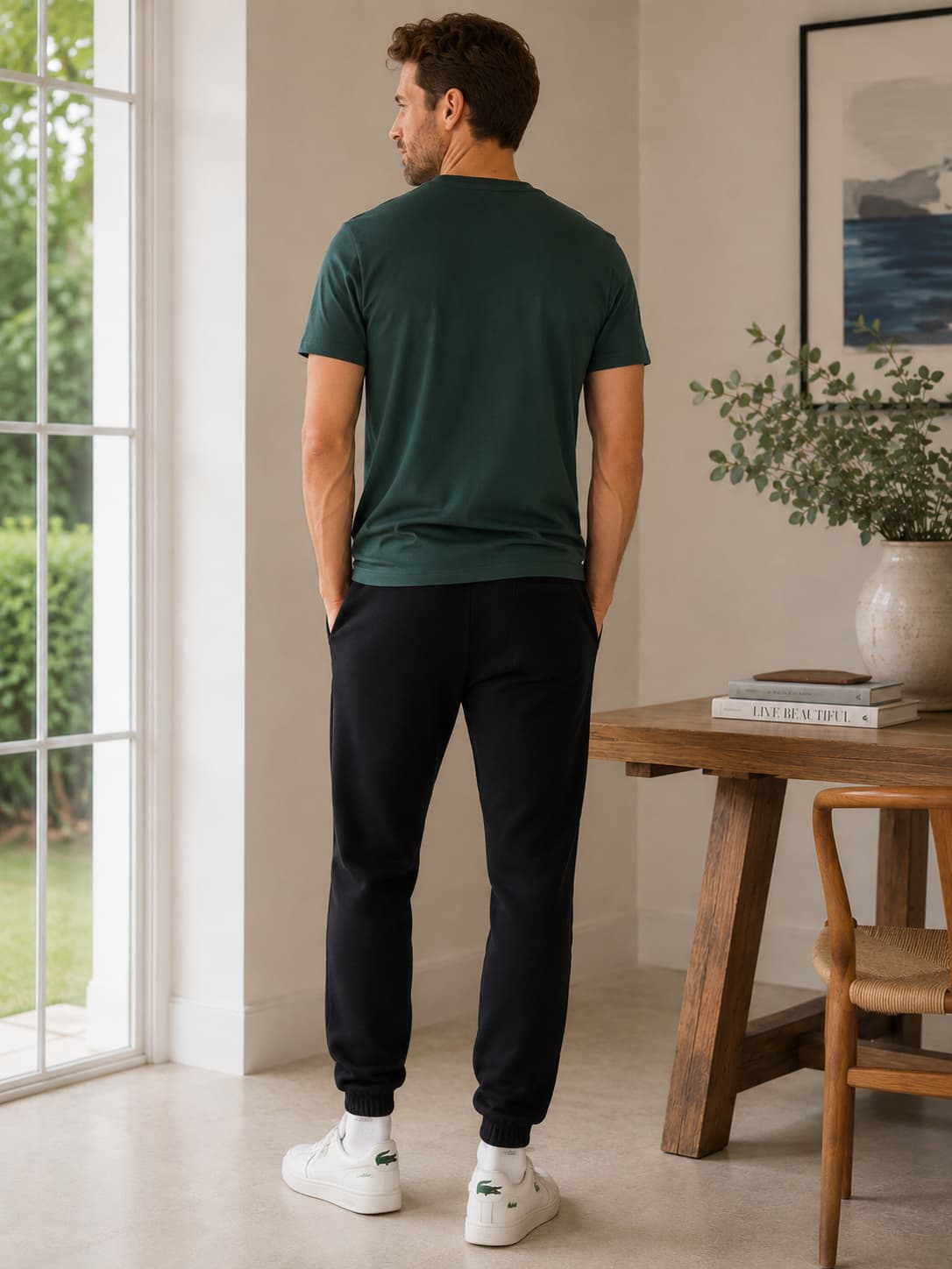 Pantalón jogger de polar negro