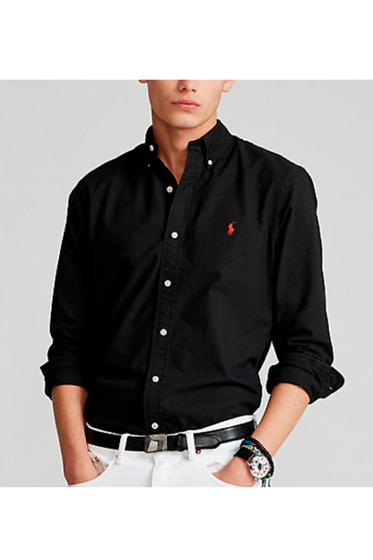 Camisa Oxford corte regular negra