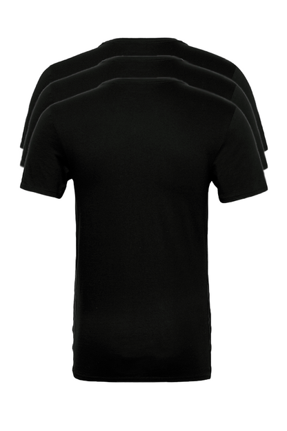 Poleras cuello en V pack de 3 negras