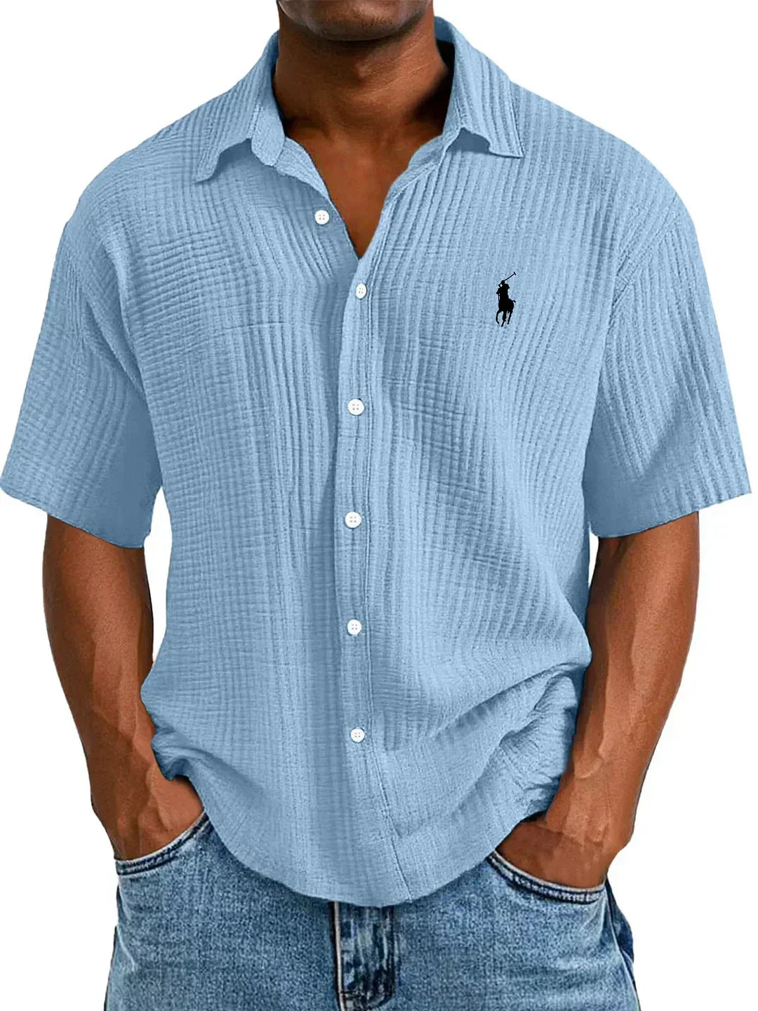 Camisa Oxford manga corta