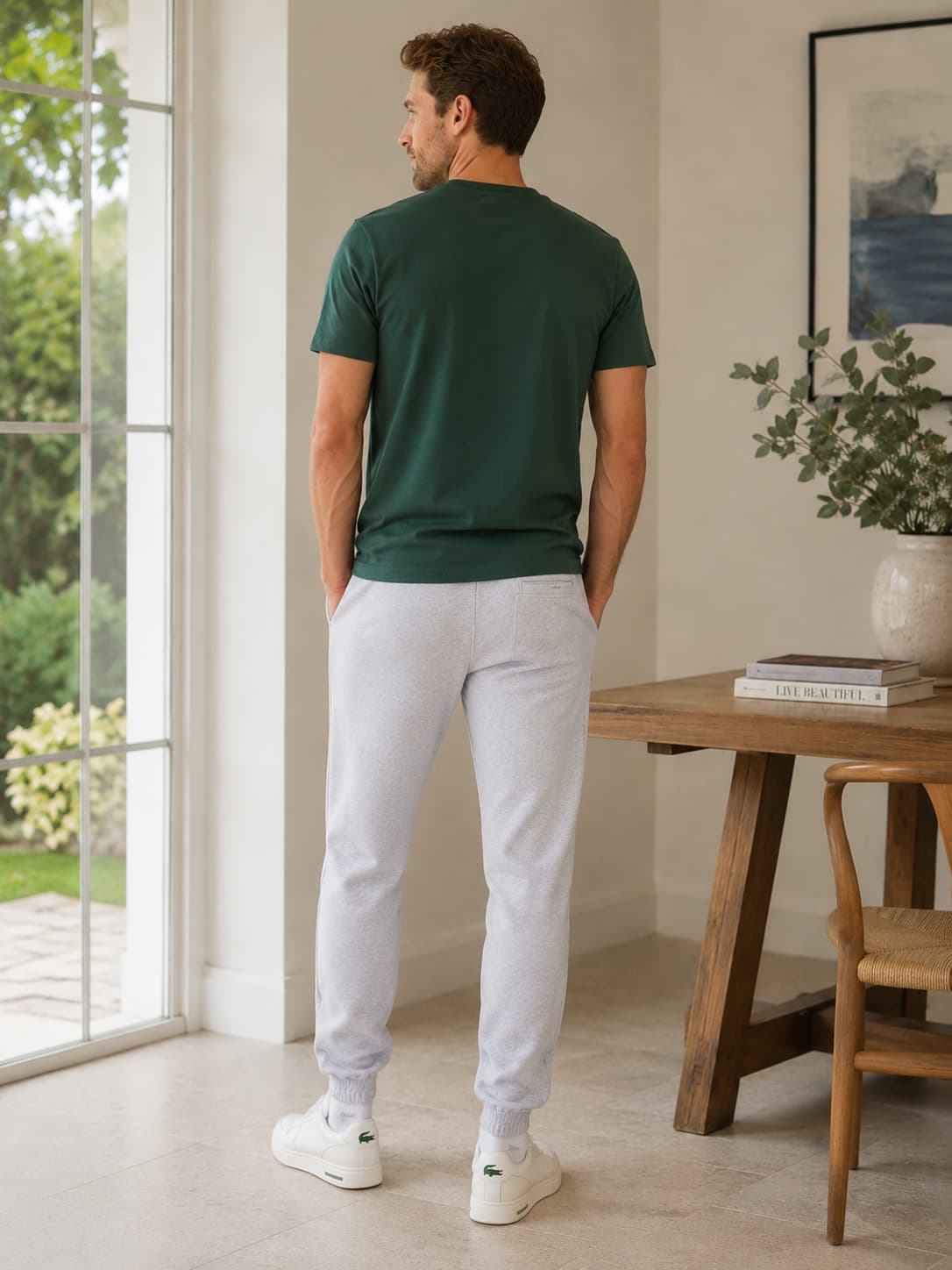 Pantalón jogger de polar gris