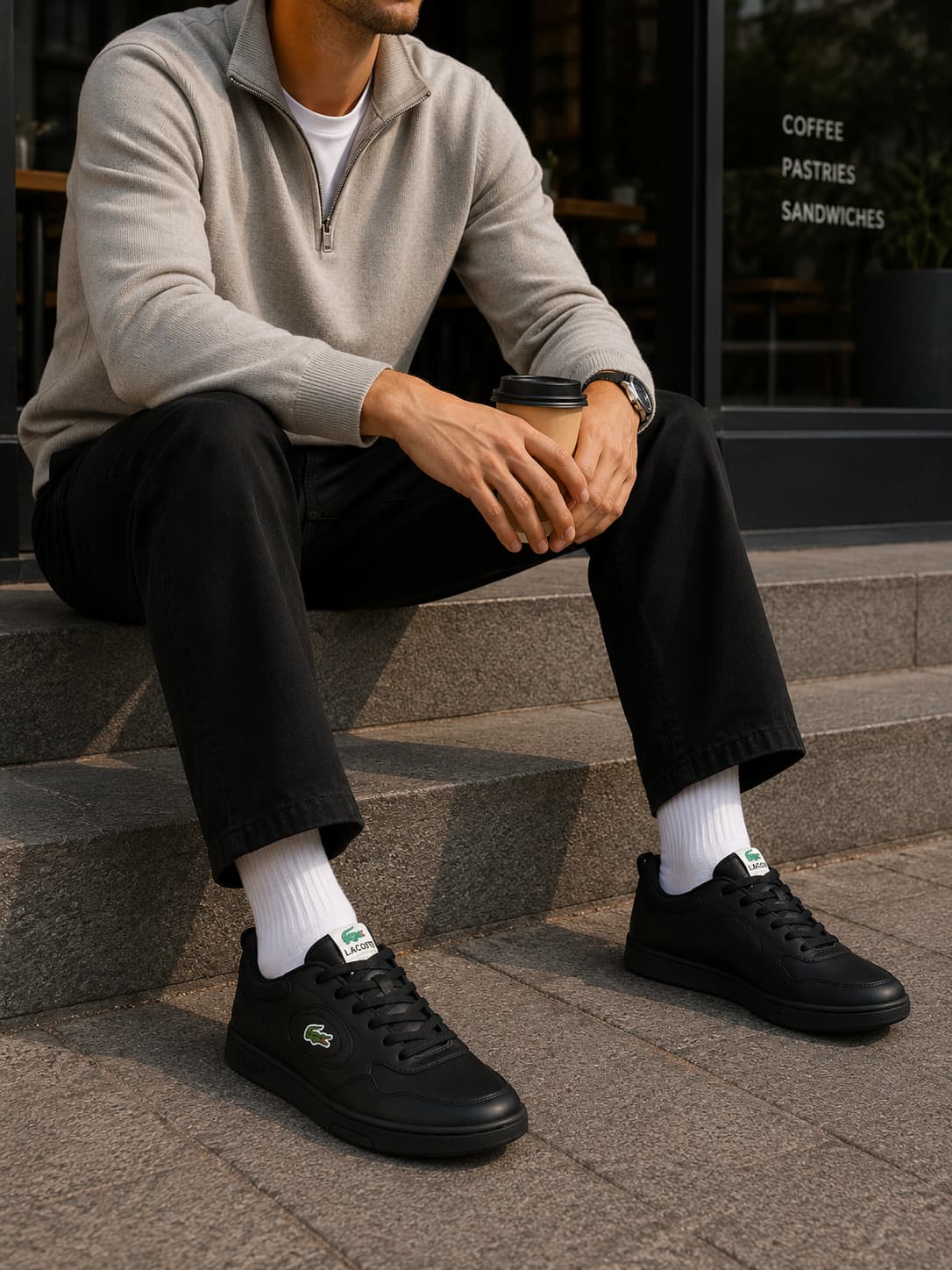 Zapatillas de cuero urbanas negras