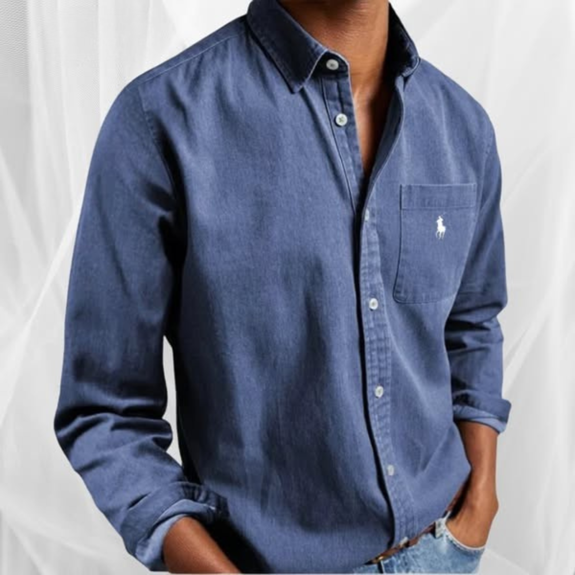 Camisa Oxford manga larga