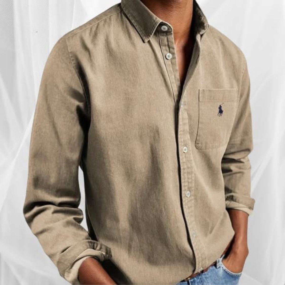 Camisa Oxford manga larga