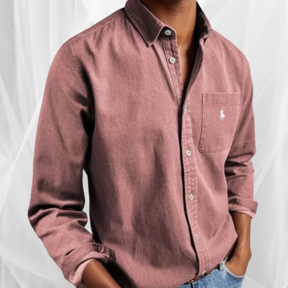 Camisa Oxford manga larga