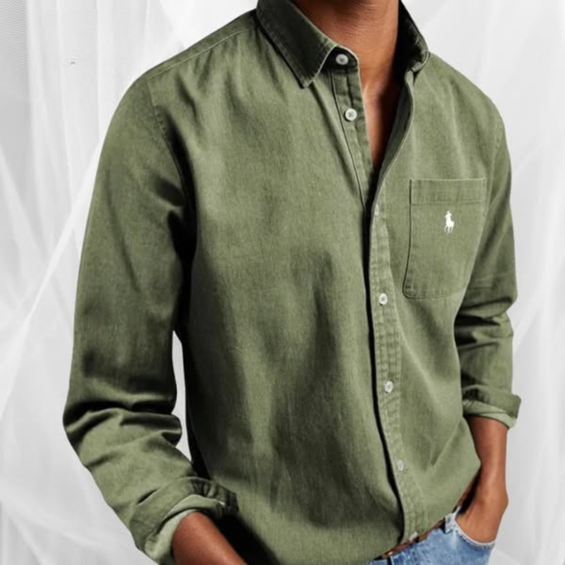 Camisa Oxford manga larga