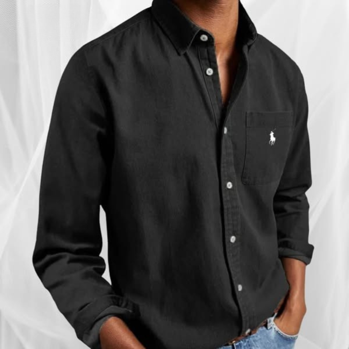 Camisa Oxford manga larga