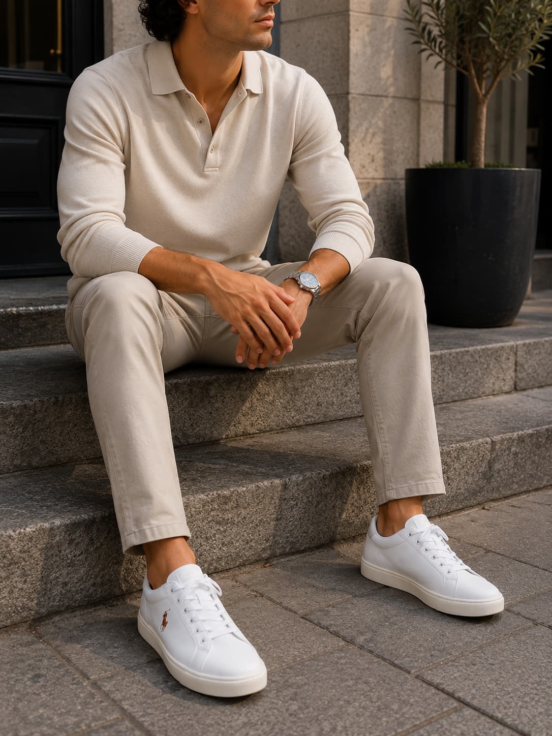 Zapatillas de cuero clásicas blancas