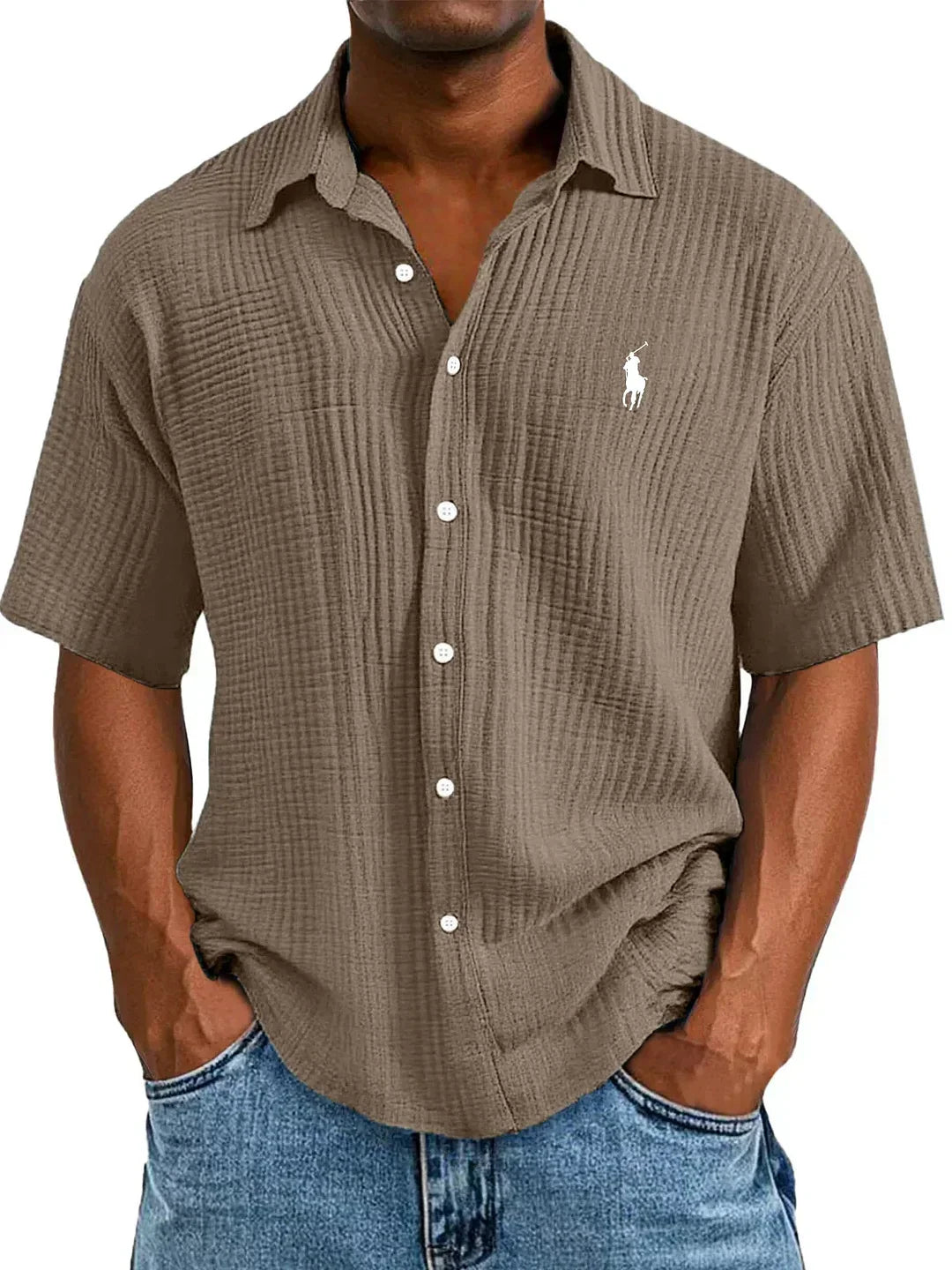 Camisa Oxford manga corta