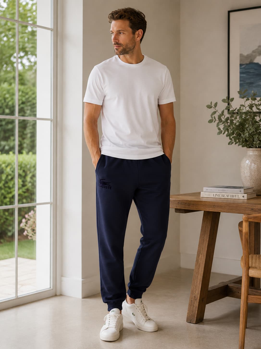Pantalón jogger de polar azul marino