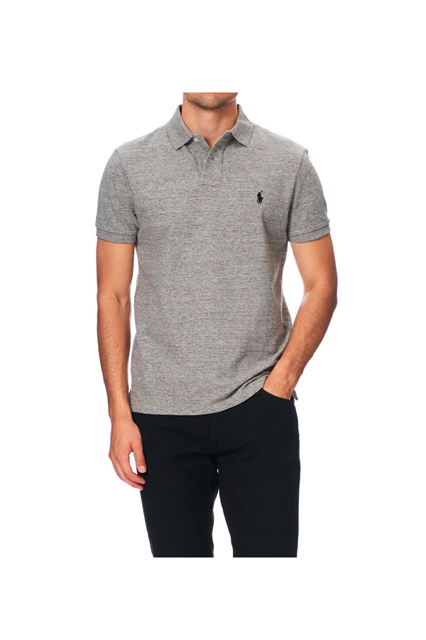 Polo corte slim gris jaspeado