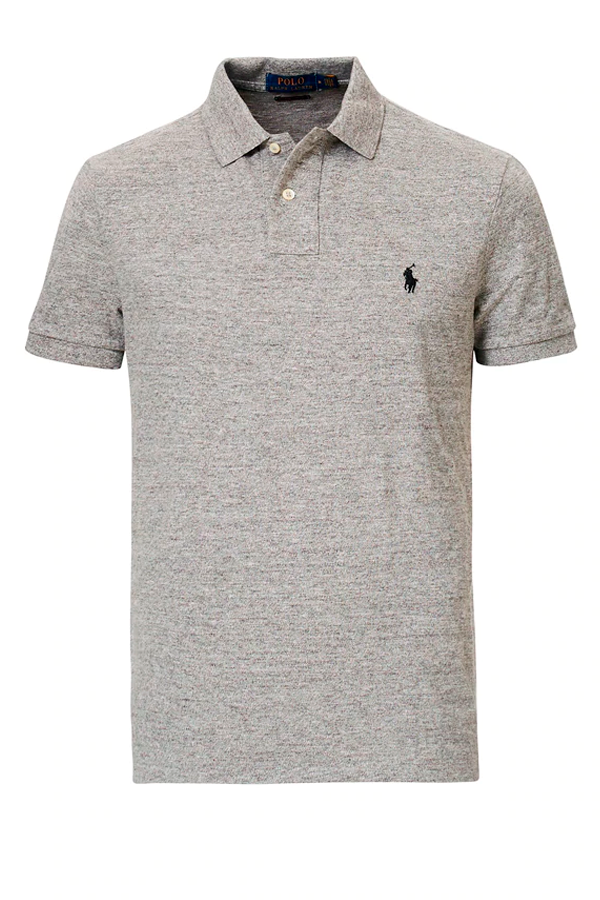 Polo corte slim gris jaspeado