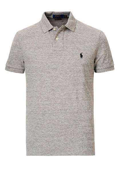 Polo corte slim gris jaspeado
