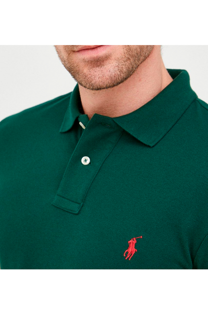 Polo corte slim verde oscuro