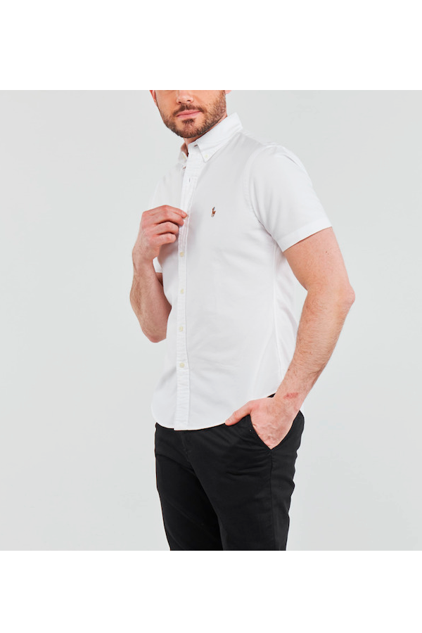 Camisa Oxford manga corta blanca