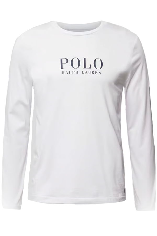 Polera manga larga con estampado blanca