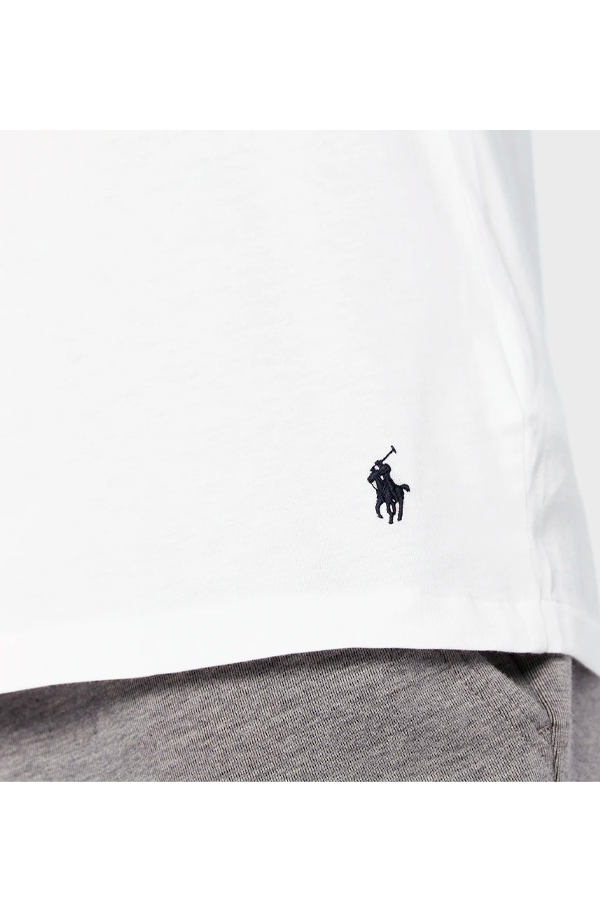 Polera manga larga con estampado blanca