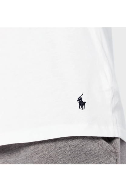 Polera manga larga con estampado blanca