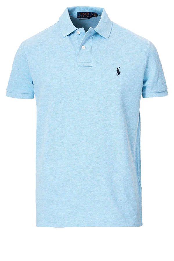 Polo corte slim celeste