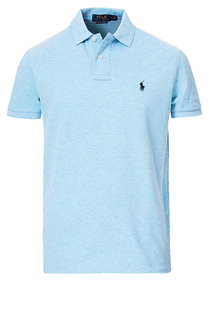 Polo corte slim celeste