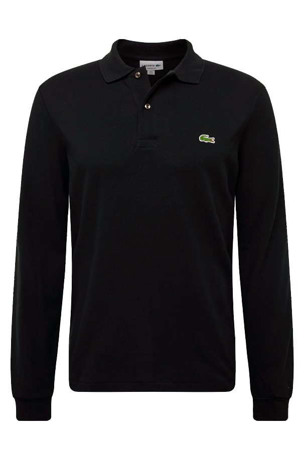 Polo de piqué manga larga negro