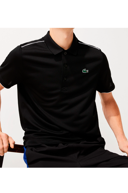Polo de piqué deportivo negro
