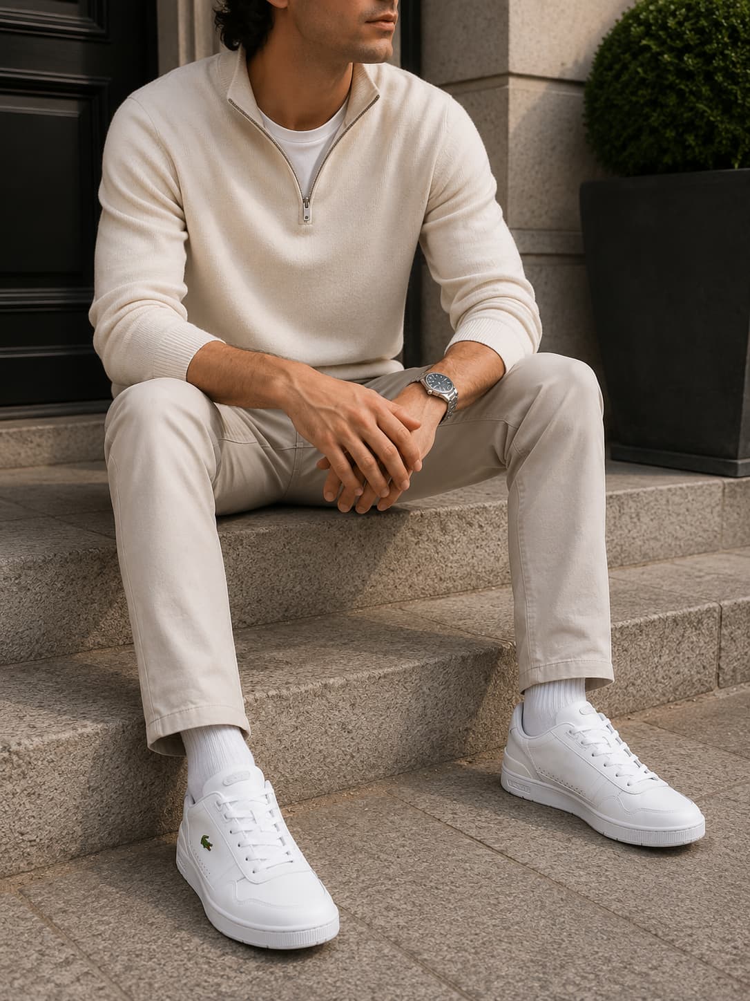 Zapatillas de cuero blancas