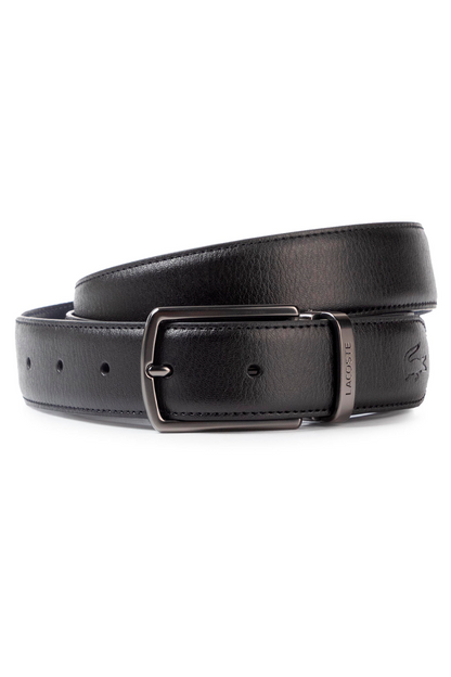 Cinturón de cuero reversible negro